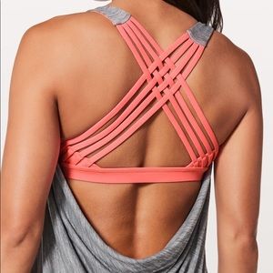 Lululemon wild tank in solid gray and coral